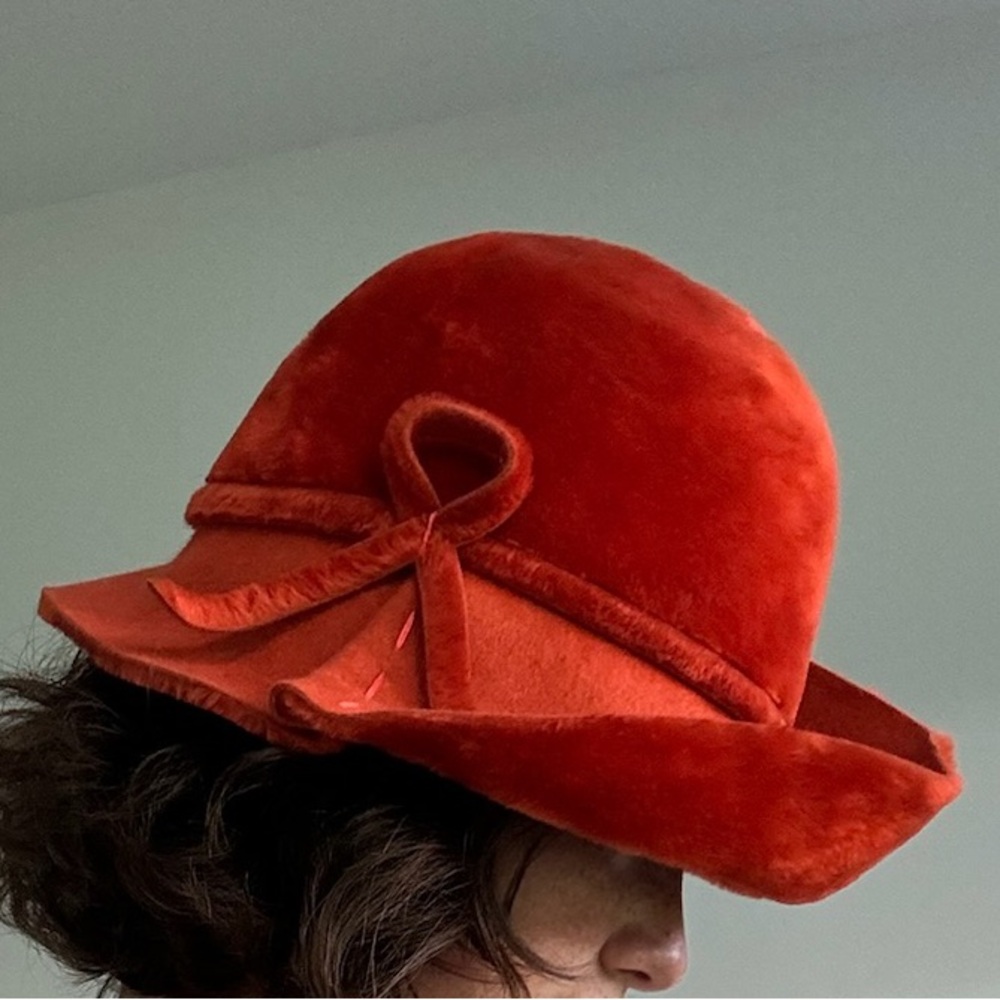 Vintage Yves Saint Laurent mohair cloche 50's 60's hat